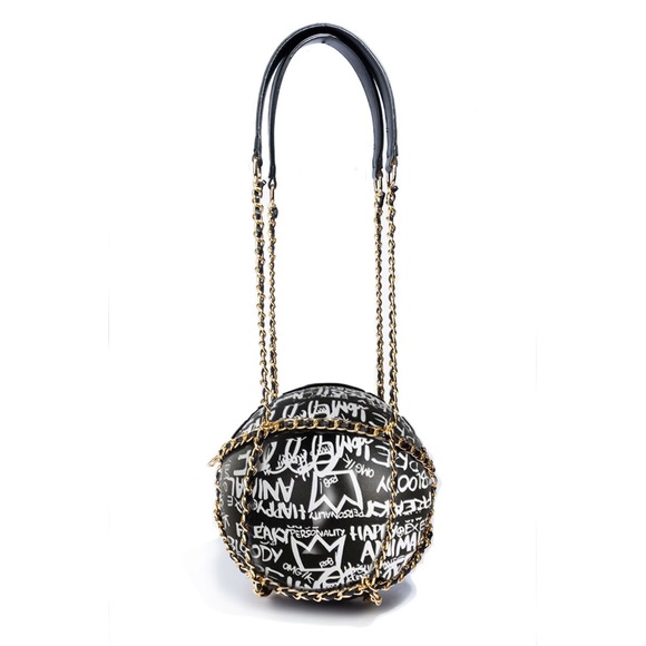 Handbags - Black and White Graffiti Basketball Bag